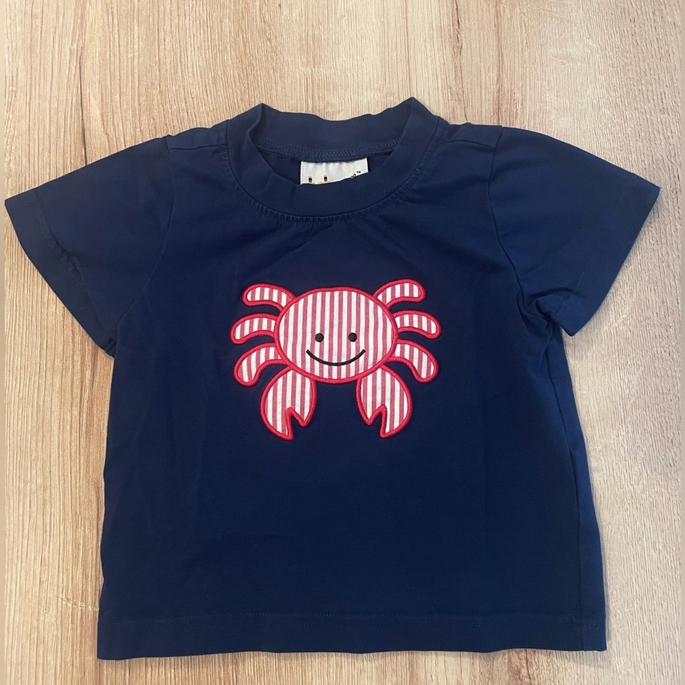 Navy Crab Appliqué Tee